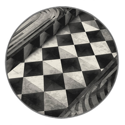 Tapis gris moelleux moelleux Art Deco