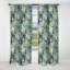 Rideau occultant en velours floral vert et mauve à motif tropical III - 1 panneau-107546356