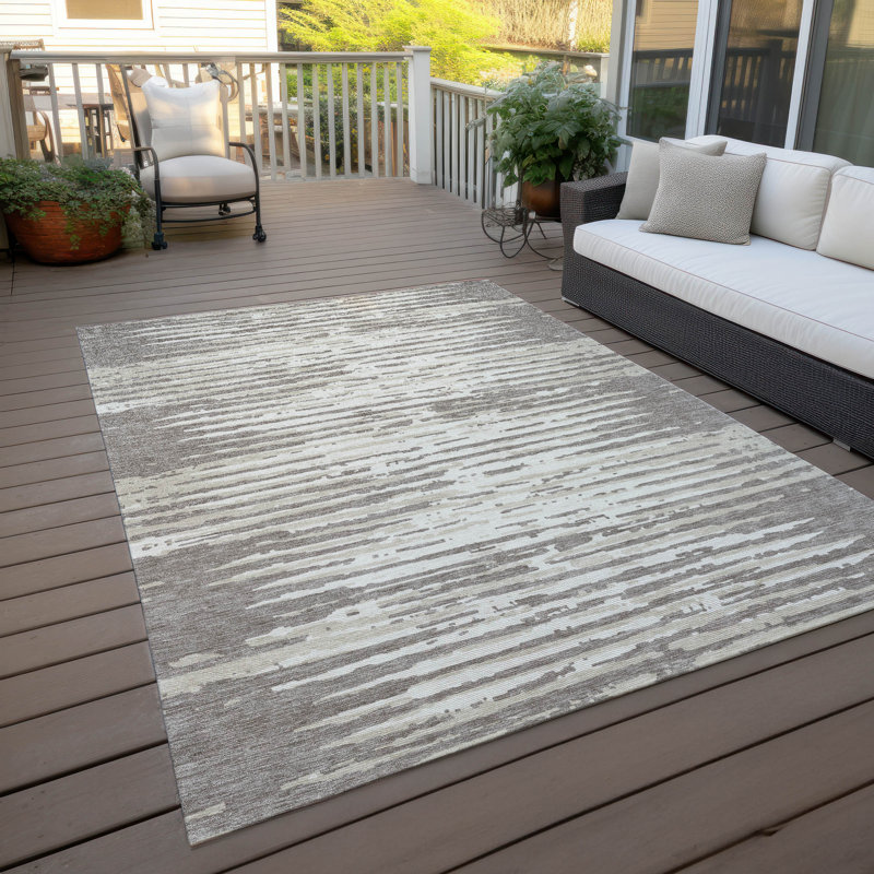 Malek Indoor/Outdoor Area Rug with Non-Slip Backing, Rectangle 8' x 10'