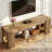 63-Inch TV Stand for 55/60/65/75-Inch TVs, Farmhouse Entertainment Center with Open Storage Shelves