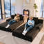 Canapé-lit en velours côtelé de 200 cm avec 2 oreillers, canapé-lit modulaire sans cadre pour salon-39279749