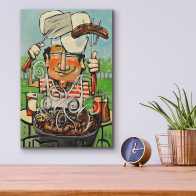 «King of the grill» par Tim Nyberg, art mural en verre acrylique, 12 po x 16 po