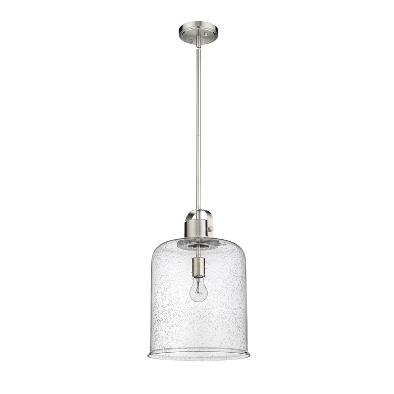 Luminaire suspendu 1 lumière Tyringham, Nickel brossé, H 99,25 po x l 12 po x P 12 po