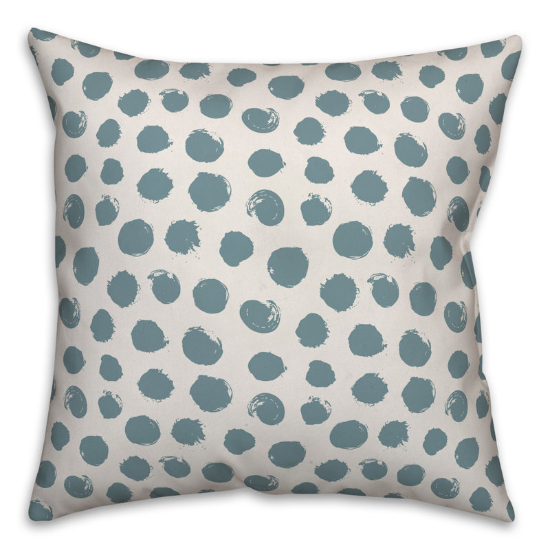 Polka Dots Reversible Throw Pillow, White/Blue Polka Dots 1, 20" x 20"