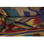 Tapis multicolore à rayures multicolores 8 x 10 de style tribal unique