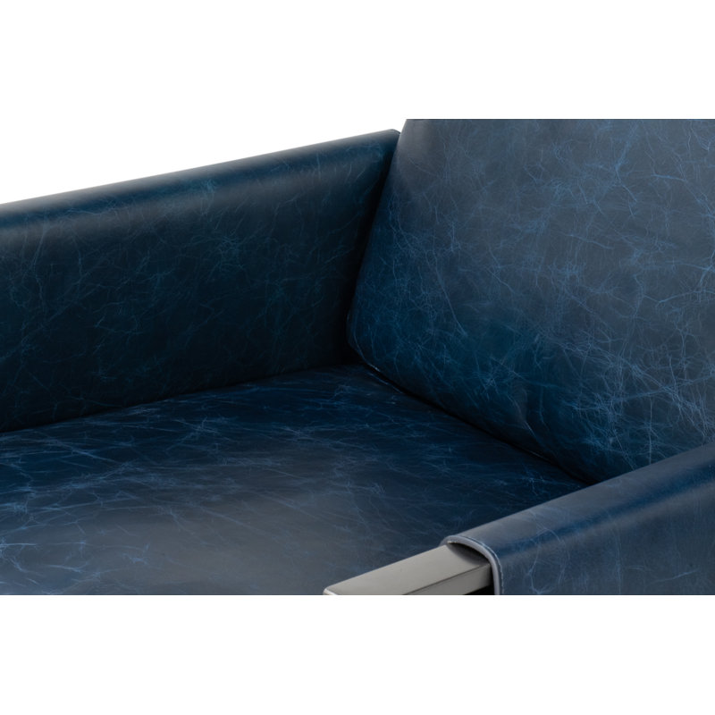 Edmonds Leather Armchair, Blue Leather