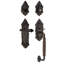 Nostalgic Warehouse Victorian Plate F Grip Handleset with Single Cylinder Deadbolt and Fleur Lever-895121724-895121697-895121698