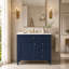 Meuble-lavabo moderne de 91 cm (36 po) avec lavabo simple, meuble de rangement pour salle de bain, lavabo de table, 2 tiroirs et 1 tiroir à bascule, bleu-1614044669