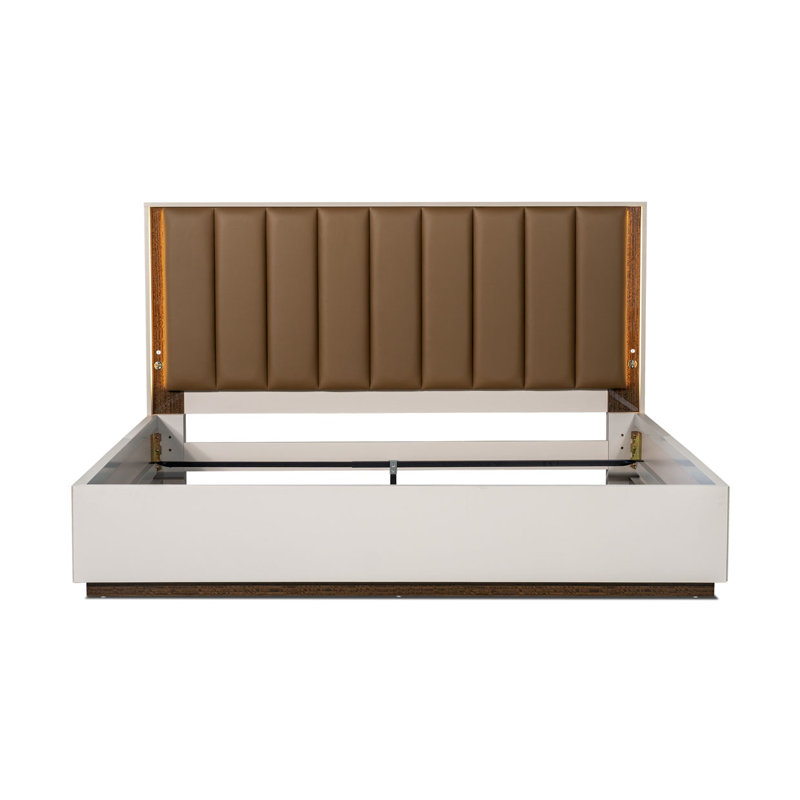 Pavira Walnut Upholstered Bed