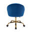 Chaise de bureau en velours Jaylyn avec base en chrome doré-1112233861