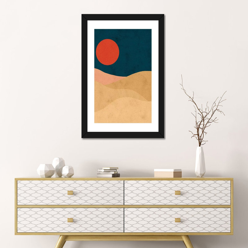 Lune de sang par Reyna Noriega - reproduction imprimée, H 24 po x l 16 po x P 1 po, Papier encadré noir, Blanc