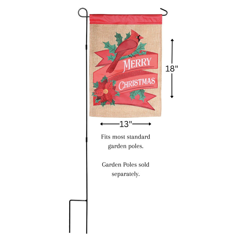 Drapeau de jardin en polyester double face H 18 po x l 13 po