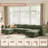 Solena 126.8" W 3-Piece Upholstered Modular Sofa With Solid Wood Base-131909884