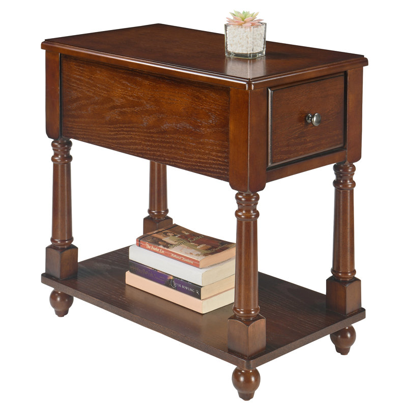 Side Table with Storage, Dark Walnut