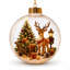 Décorations de Noël, boule de Noël éclairée, renne, arbre de Noël, traîneau, scène de cadeau, décoration suspendue des Fêtes