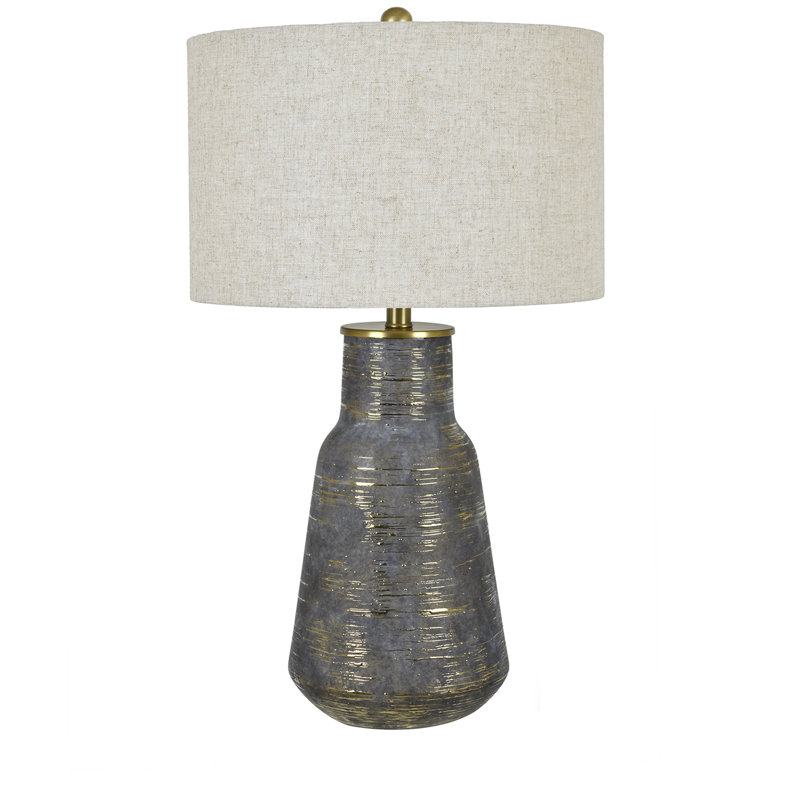 Akeem Ceramic Table Lamp, Grey, Cream