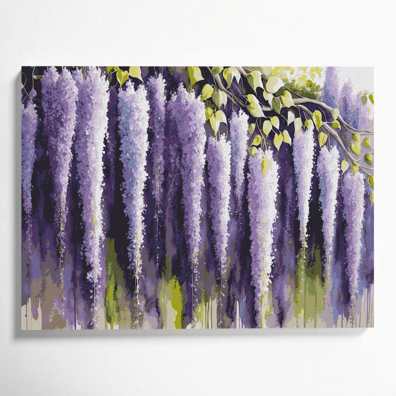 Art mural sur toile Botanical Wisteria, H 11 po x l 14 po