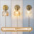 Plug in Wall Sconces Set of 2, Vintage Wall Sconce Light with Tulip Amber Glass Lampshade, Wall Sconce with Switch and Plug in Wall Lamp Cord, Gold Wall Light Decor Set of 2-960269410-960269411