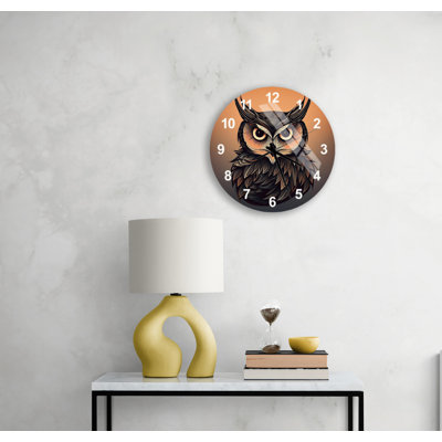 Horloge murale graphique en verre trempé