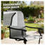 Ensemble de 2 chaises d'extérieur pivotantes modernes avec dossier en filet, rotation à 360 degrés, noir et gris pour terrasse