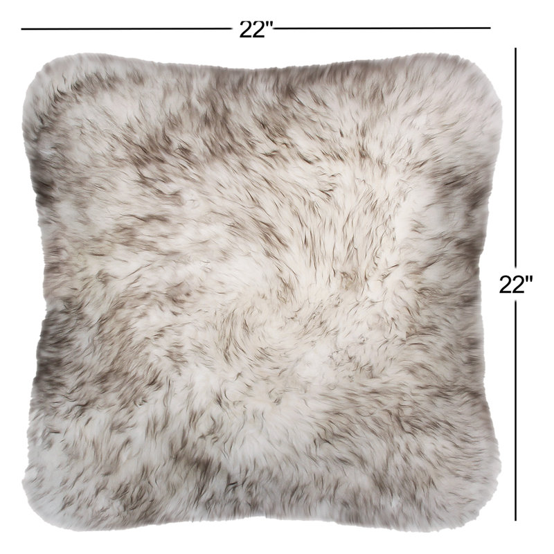 Fieldman Leather Reversible Throw Pillow, Wolf Brown Tip