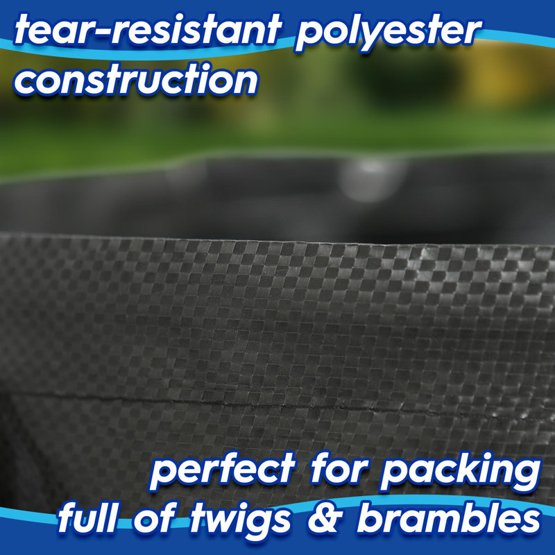 120L Garden Waste Bags with Handles - Black - 3x
