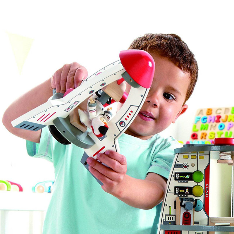 37 Piece Multi Level Wooden Discovery Spaceship Play Set