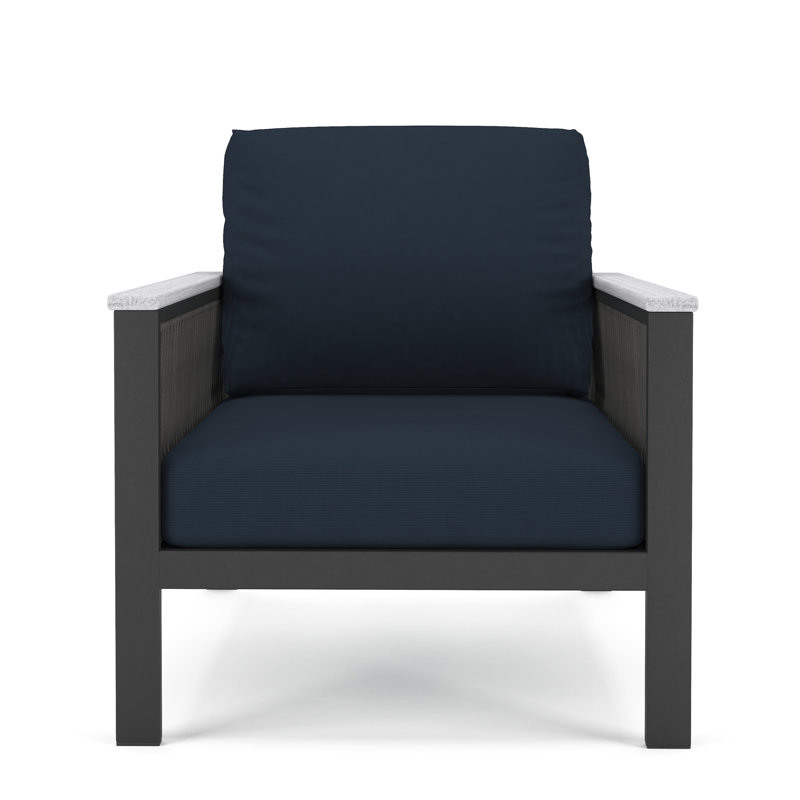 Chaise de patio avec coussins Sunbrella® Townsend, Toile bleu marine Sunbrella®