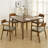 Nut-brown Square Solid Wood Dining Table