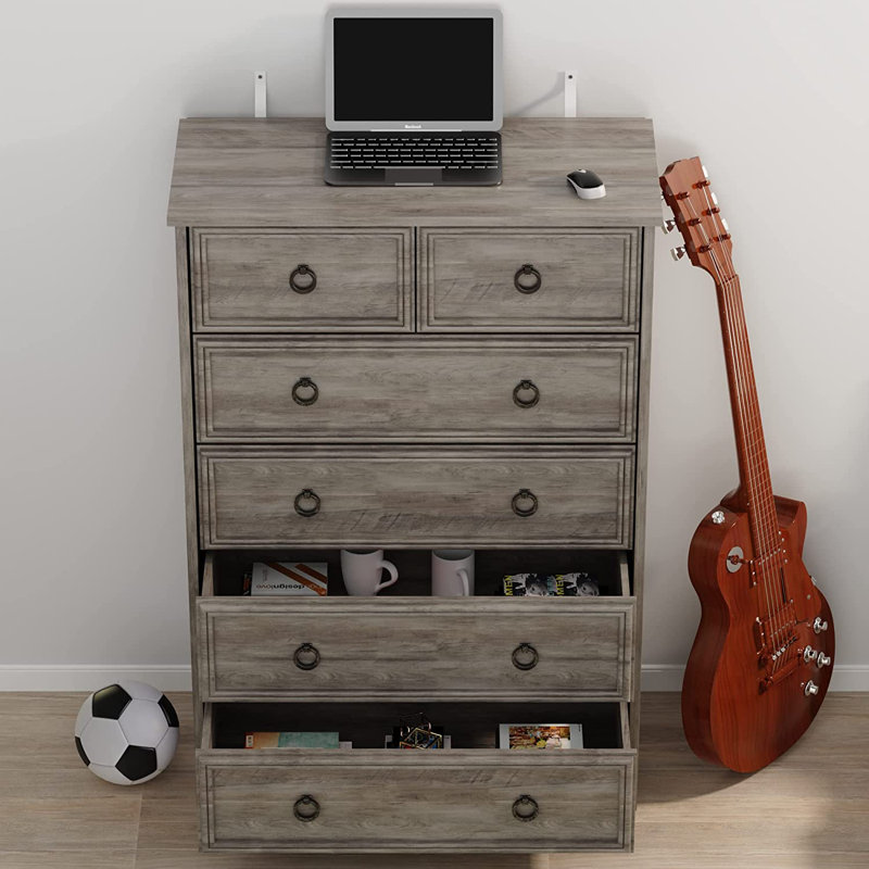 Commode 6 tiroirs Casimira, Gris