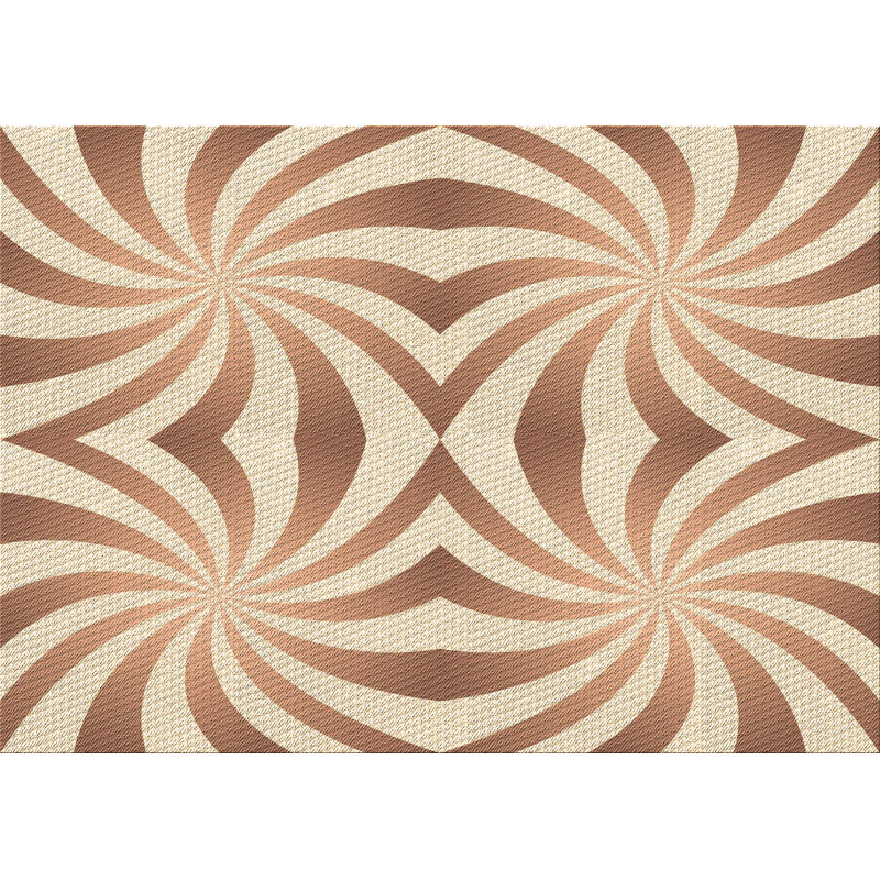 Tapis 100% à motifs lavables à la machine 2989 Pat142-BRN, Rectangle 2 pi x 4 pi