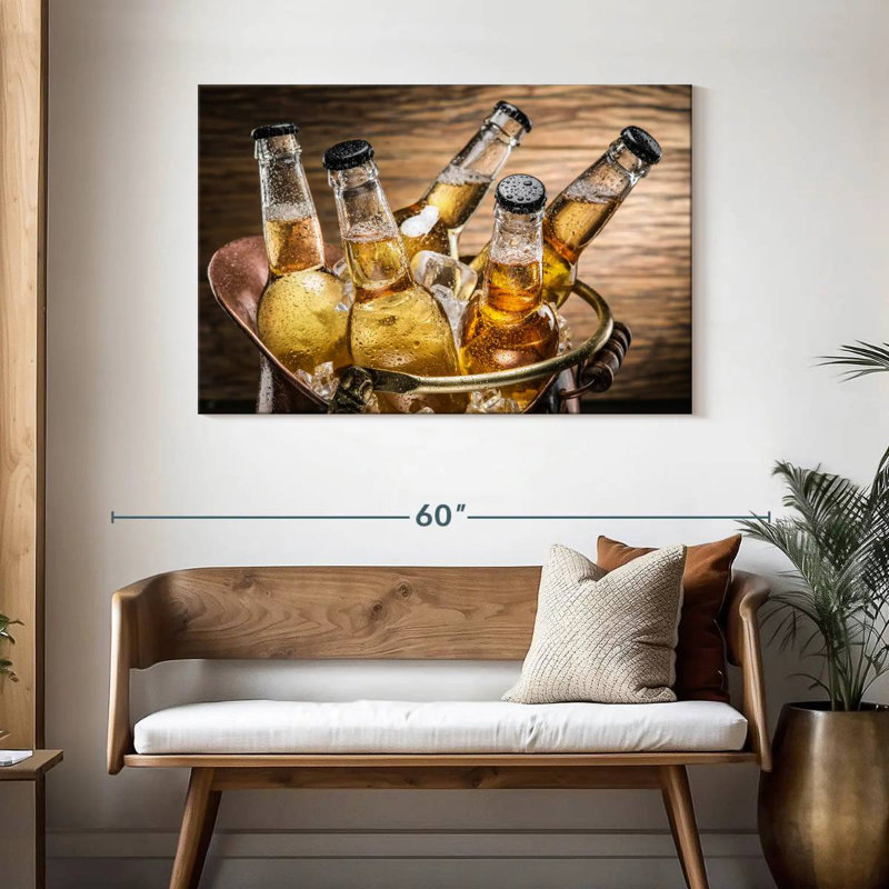Yarlin Cold Beer Bottles, 30" H x 45" W