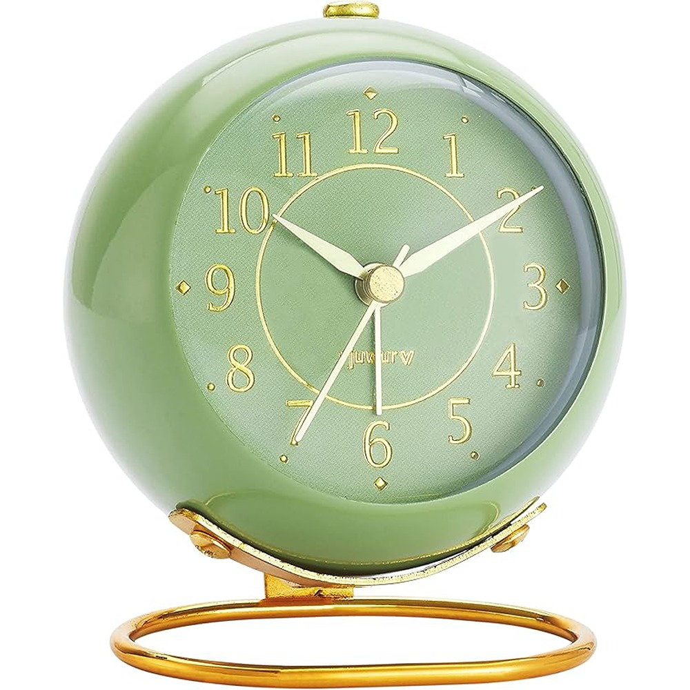 Mercer41 Metal Desk Clock, Retro Bedroom Table Vintage Analog Alarm ...