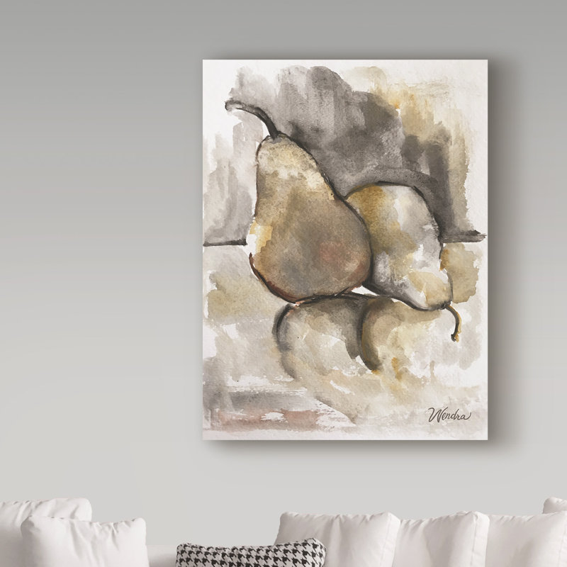 « automne poires 2 », reproduction de peinture à l’acrylique sur toile tendue, H 19 po x l 14 po x P 2 po