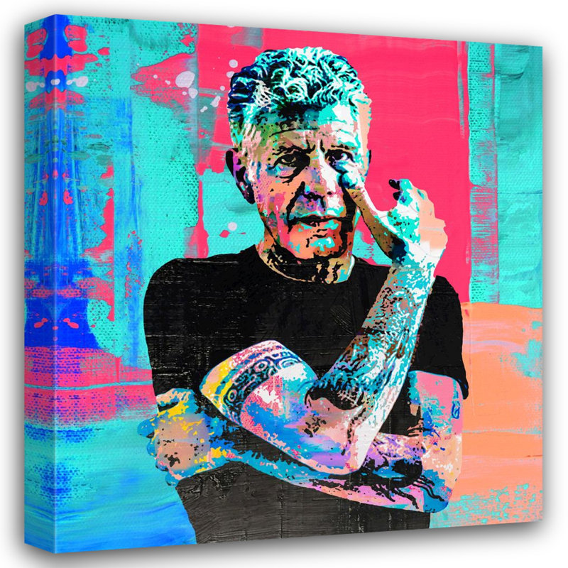 «Anthony Bourdain» par Stephen Chambers, impression sur toile tendue, L 32 po x H 36 po