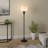 Calan Mahdi Torchiere Floor Lamp with Glass Shade-764782643