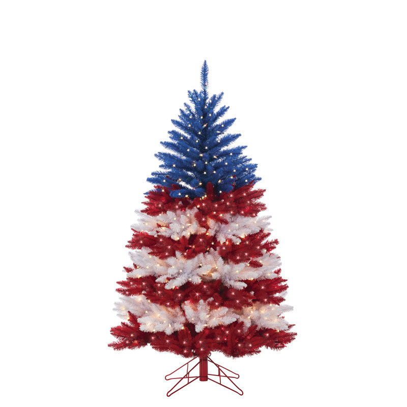 Matthias Lighted Artificial Pine Christmas Tree, 60" H x 38" W x 38" D