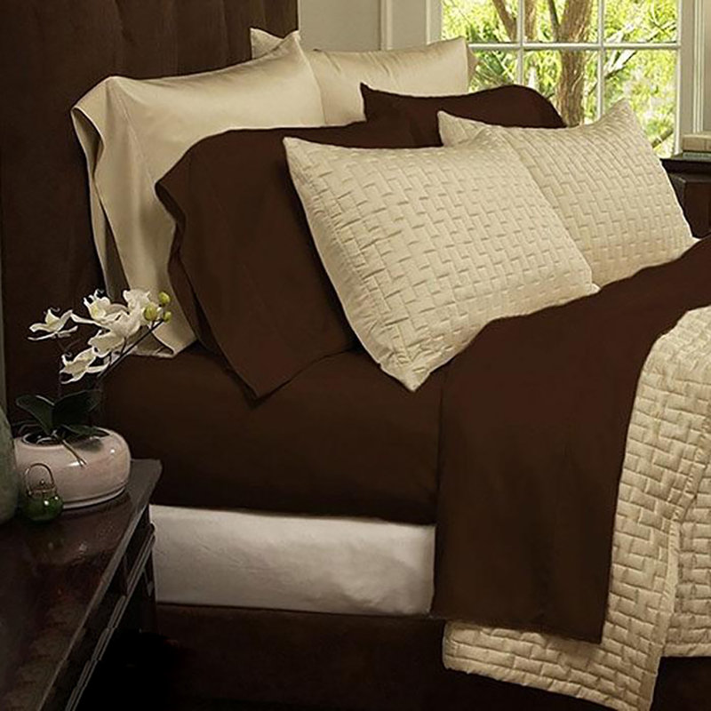 King Black Microfiber and Bamboo 4-Piece Sheet Set