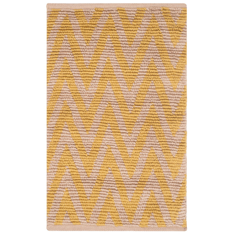 Aeris Hand Woven Cotton/Jute Chevron Rug in Natural/Yellow