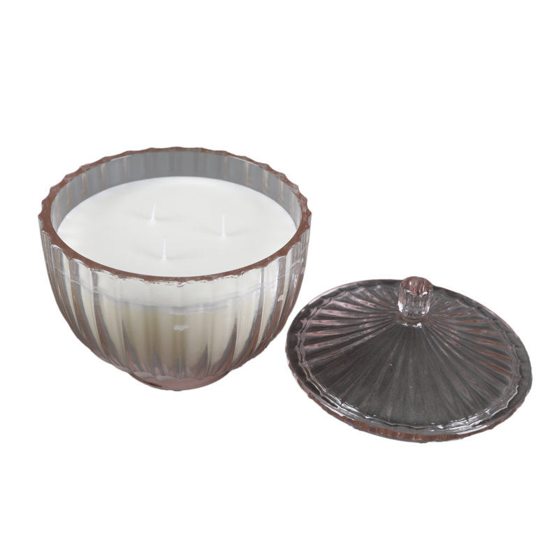 Bougie d'apothicaire en verre avec couvercle 5,5 po - Pivoine, Pink