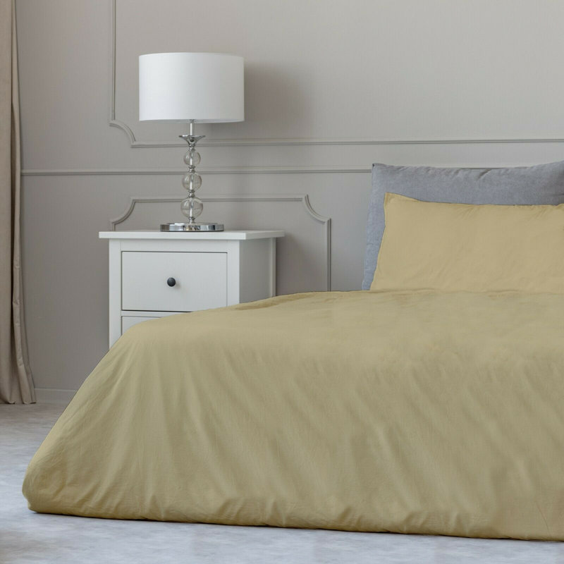 Ensemble de draps en micro-fibre, Crème, Ensemble de draps pour grand lit + un drap-housse 