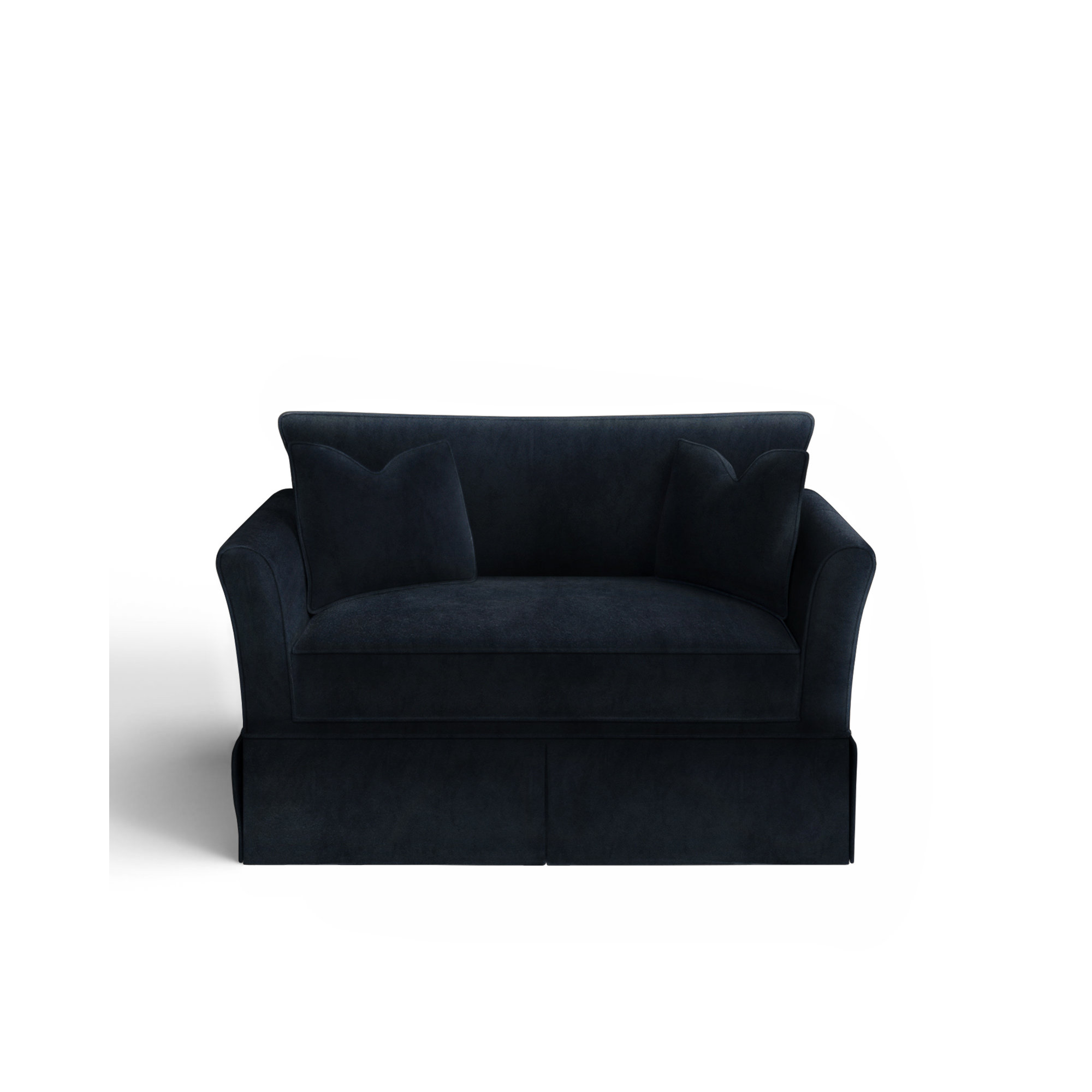 Shelby Upholstered Chair And A Half, Bella Ink Blue Performance Velvet