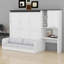 Lit escamotable minimaliste avec canapé, bureau intégré et armoire de rangement