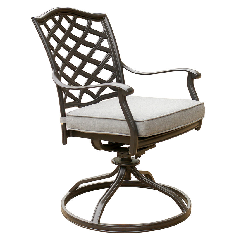 Fauteuil de patio Annecorinne, Tissage uni ardoise coulée Sunbrella®, Espresso brun