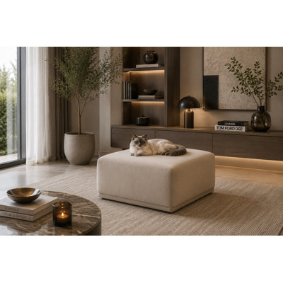 70cm Wide Velvet Pouffe Ottoman