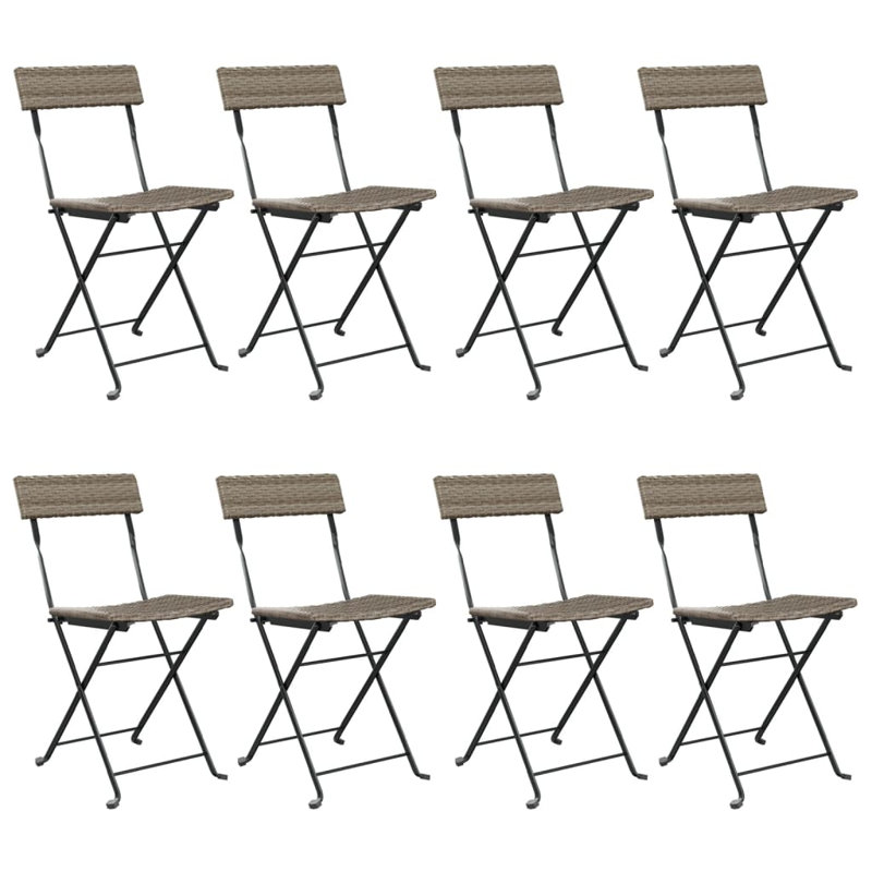 Loriah Folding Patio Dining Side Chair, Grey