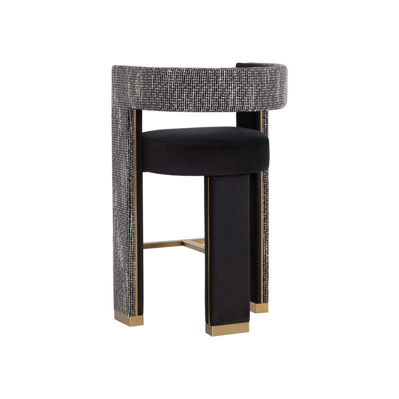 Upholstered Bar Stool with Metal Frame, 30