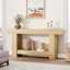 Longue table d'entrée en bois avec console ouverte à deux niveaux Farmhouse