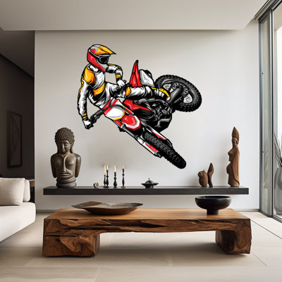 Motocross Wall Decal Dirt Bike Rider Wall Sticker