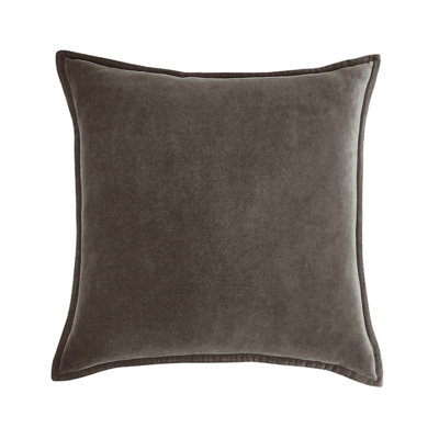 Set of 2 Velvet Solid Colors Throw Pillows size  18"x18" dark grey with 450g each inserts